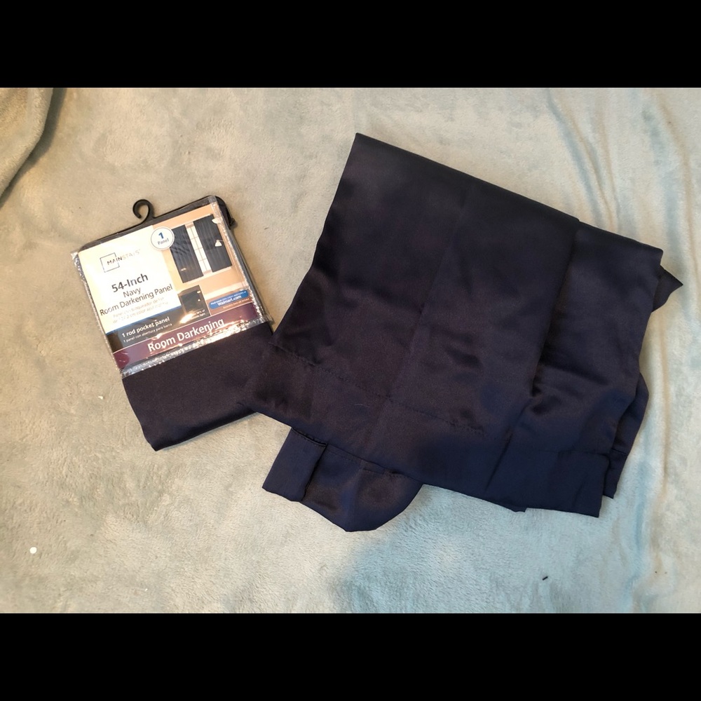 2 panels of navy curtains